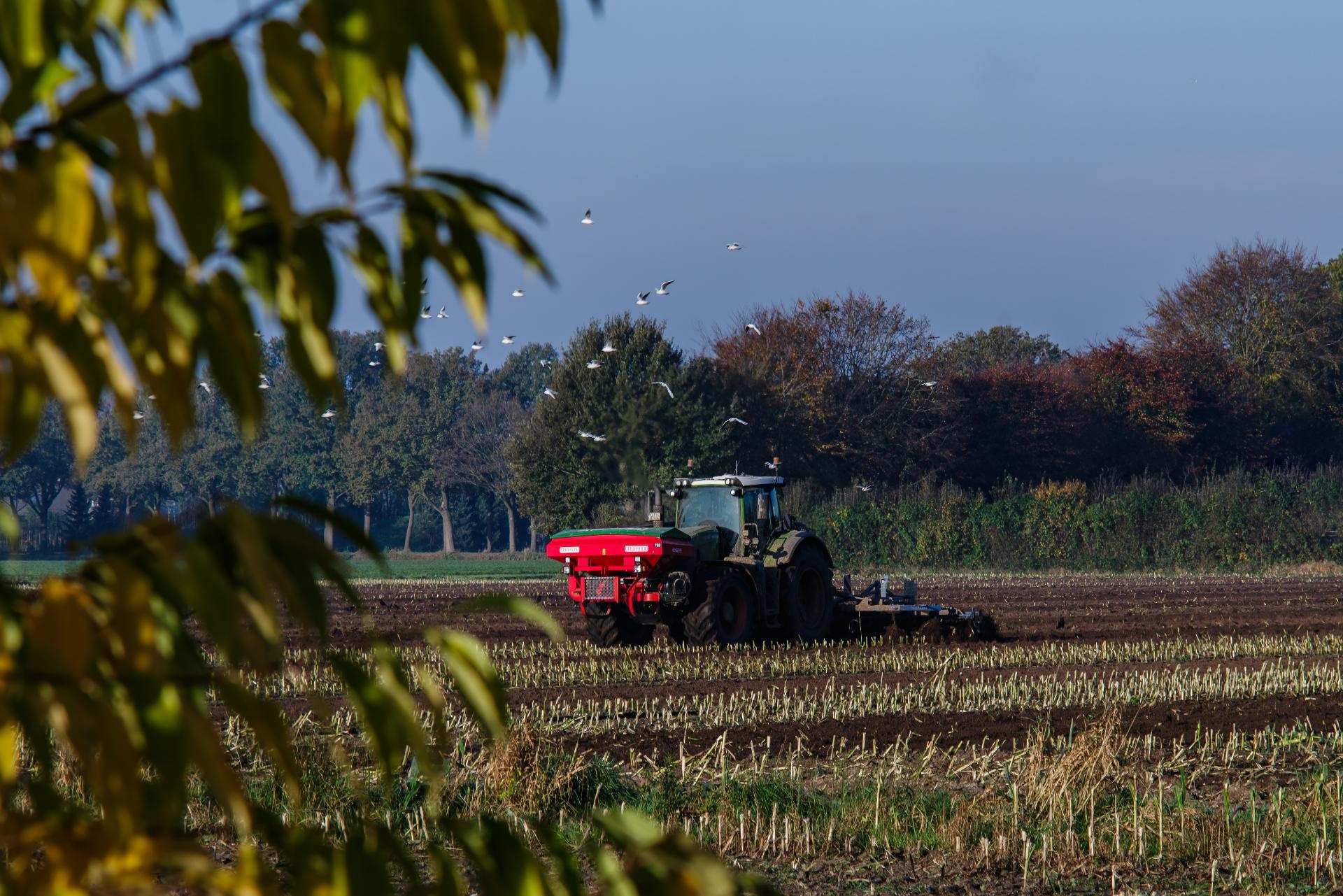 Tractor working in a field